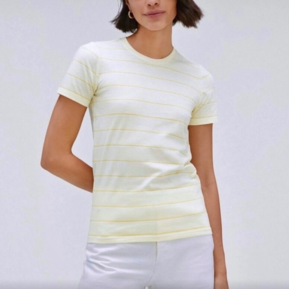 Everlane The Organic Cotton Crew T-Shirt In Yellow - Picture 2 of 5